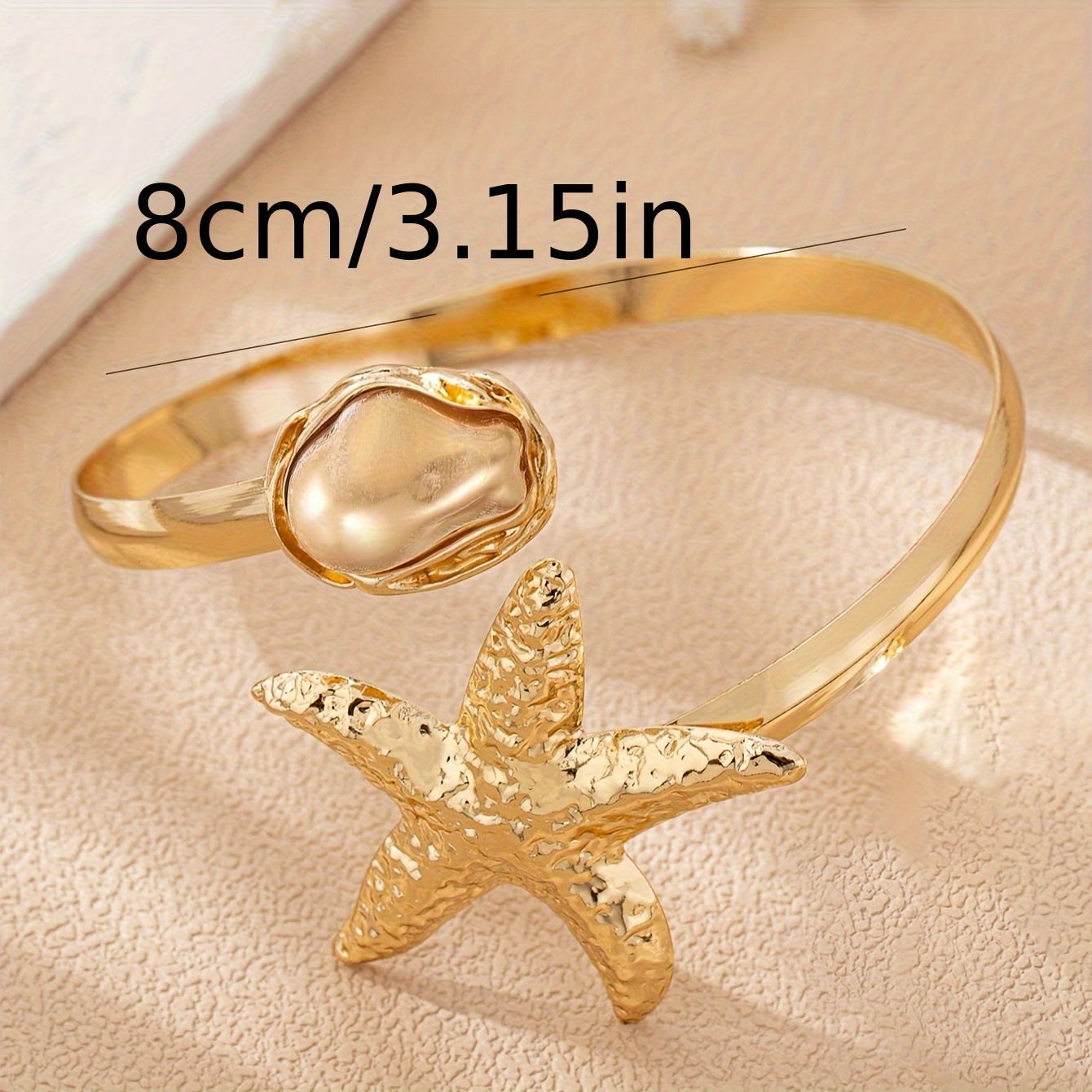 Bohemian Starfish Openwork Baroque Arm Cuff, Summer Style